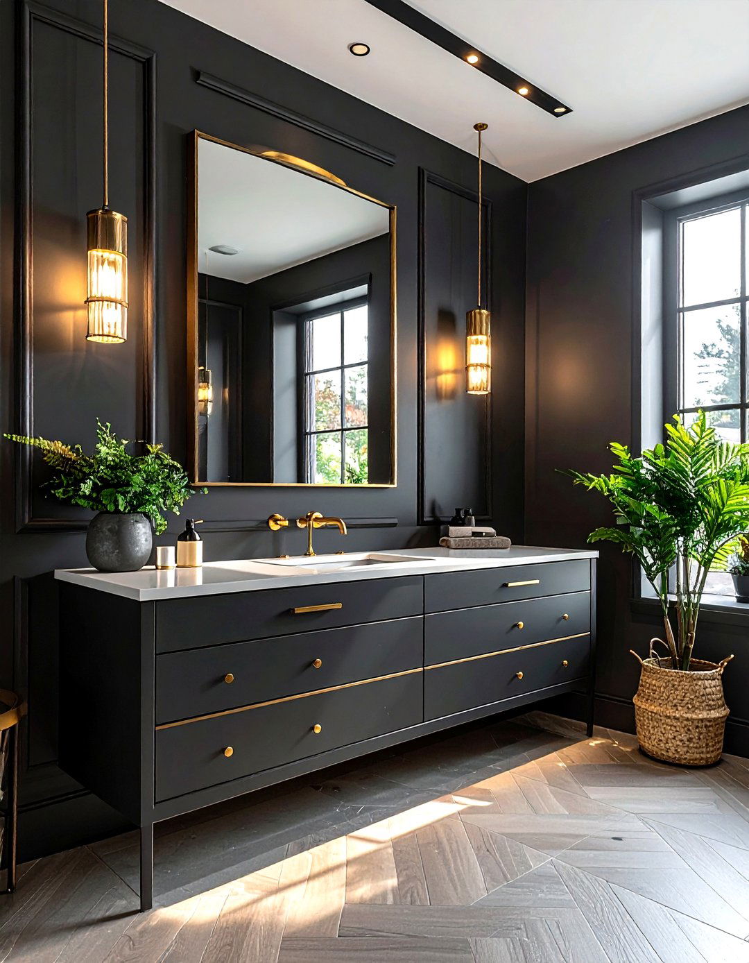 Charcoal powder room - 30 charcoal decor ideas