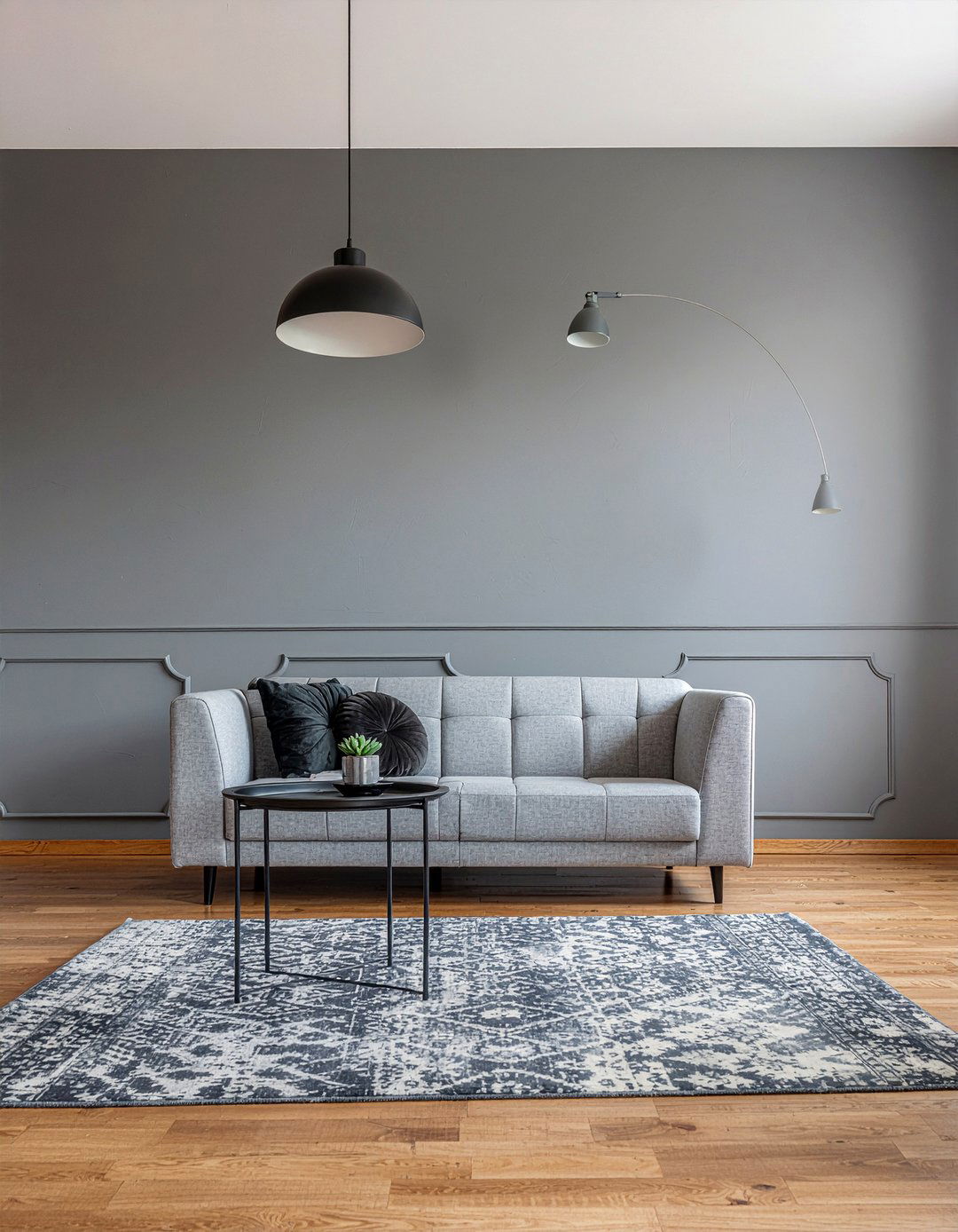 Charcoal textured walls - 30 moody living room ideas