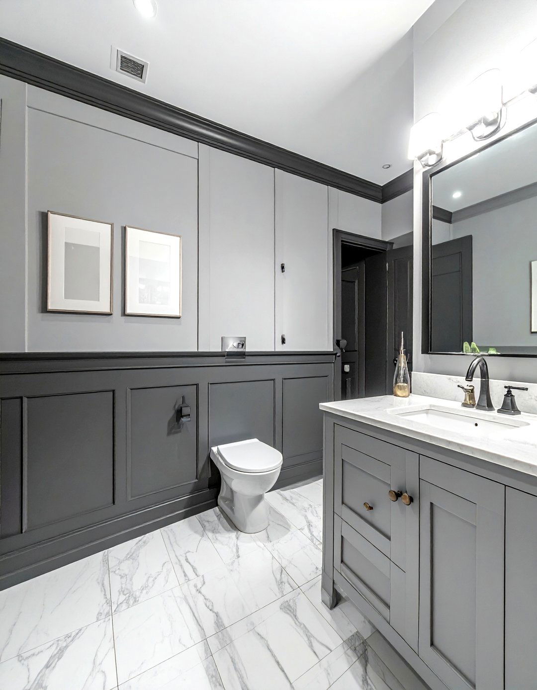 Charcoal wainscoting bathroom - 30 charcoal bathroom ideas
