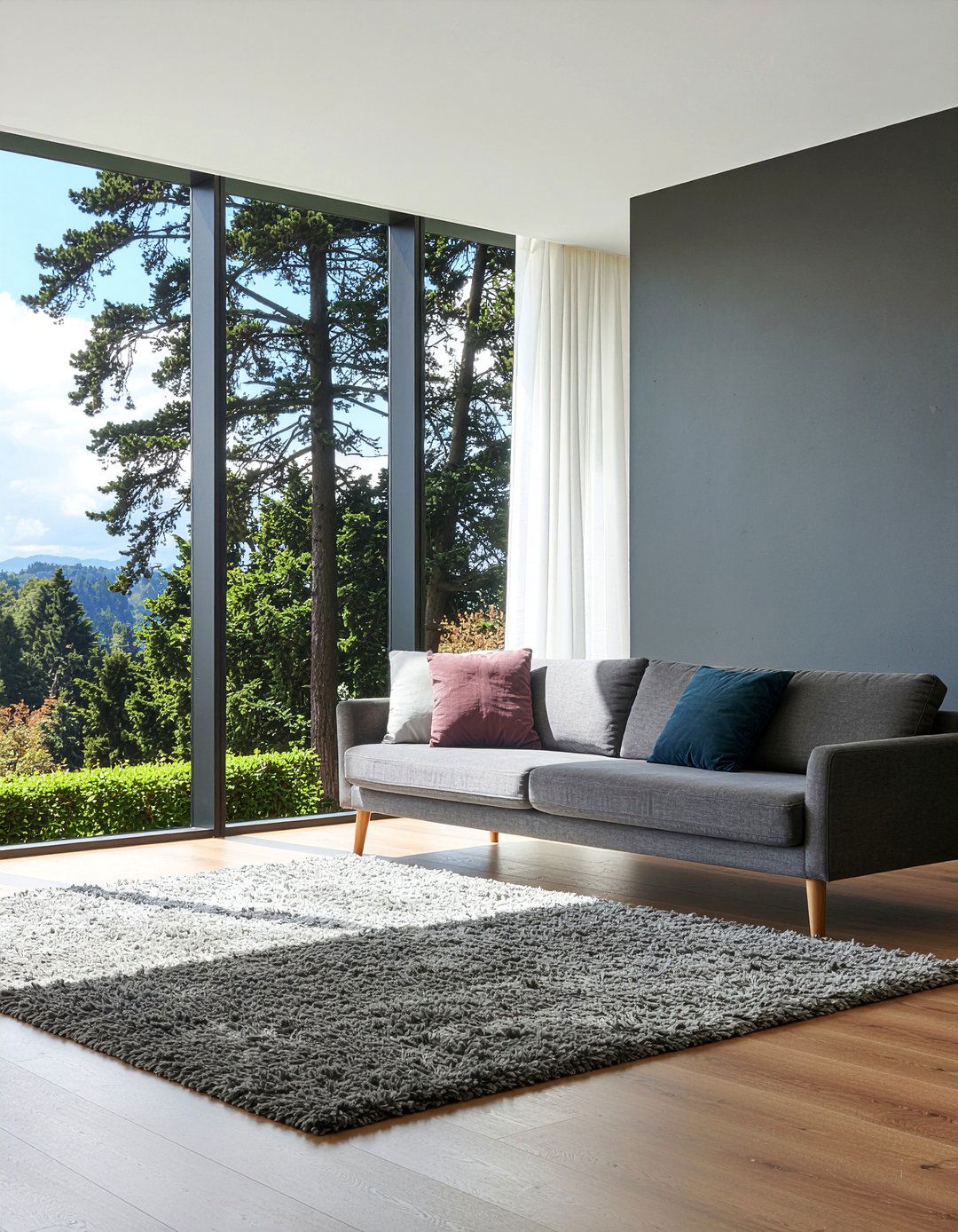 Charcoal wall living room natural light - 30 living room charcoal walls