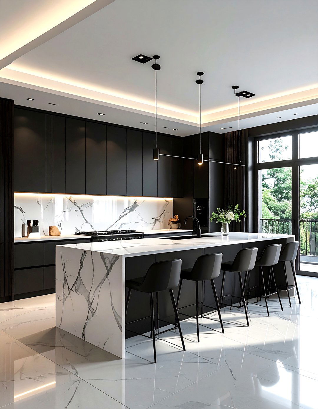 Charcoal wall paneling - 30 kitchen wainscoting ideas