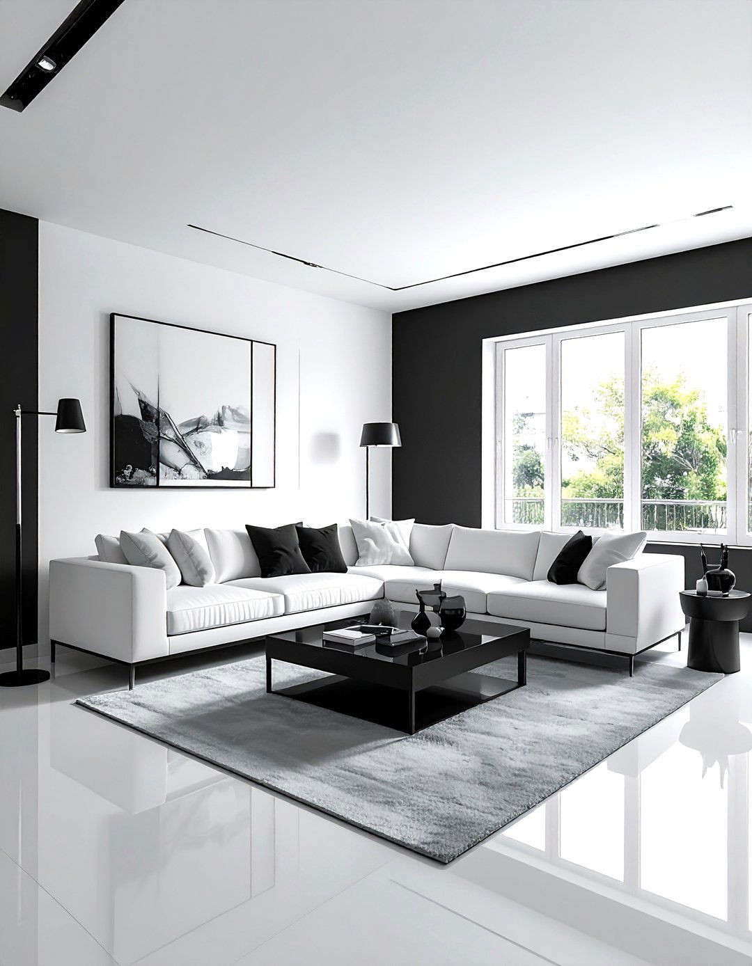 Charcoal white small living room - 30 charcoal and white living room ideas