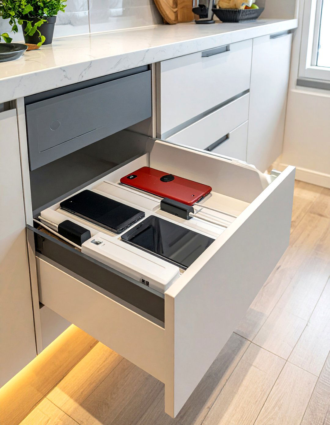 Charging Drawers - 30 small kitchen cabinet ideas