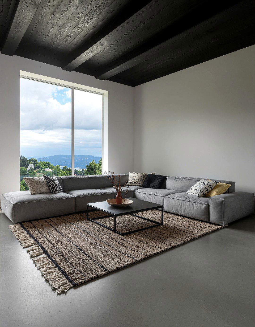 Charred Wood Ceiling - 30 living room wood plank ceiling ideas