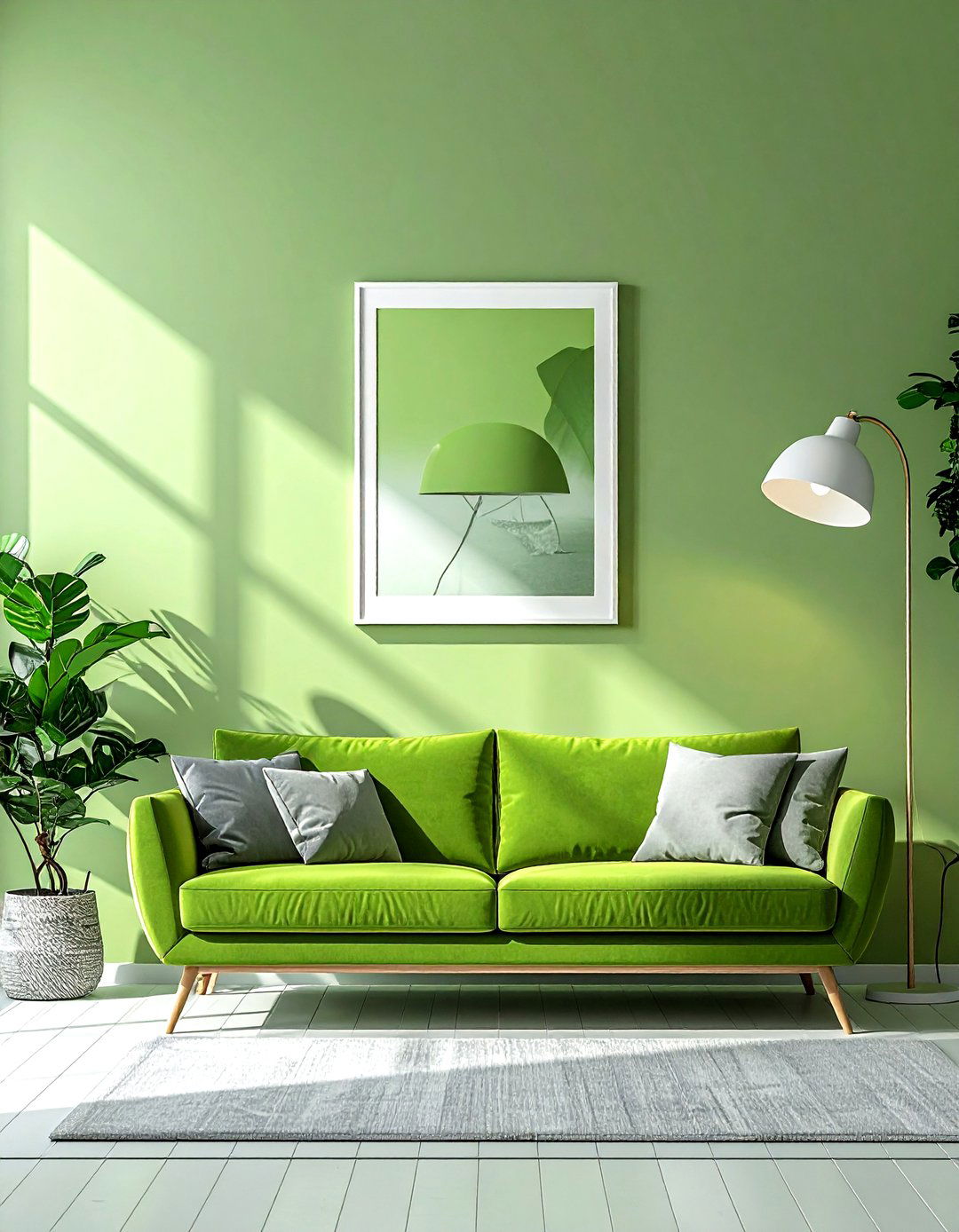 Chartreuse Green Scandinavian Room - 30 scandinavian green living room ideas