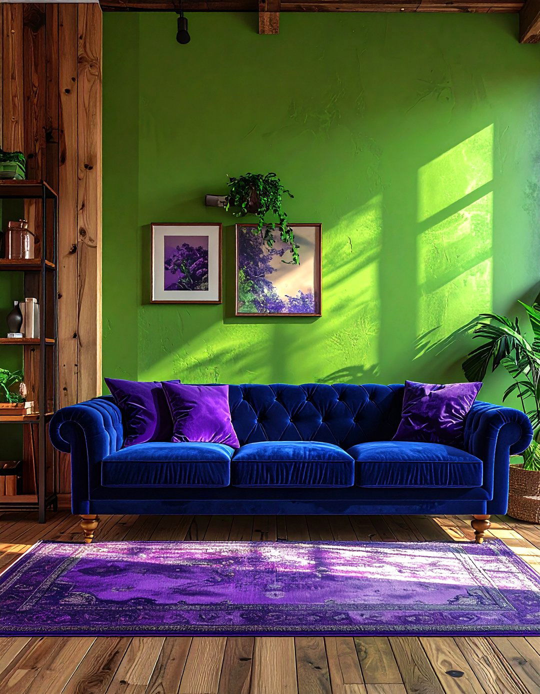 Chartreuse green wall - 30 living room green walls