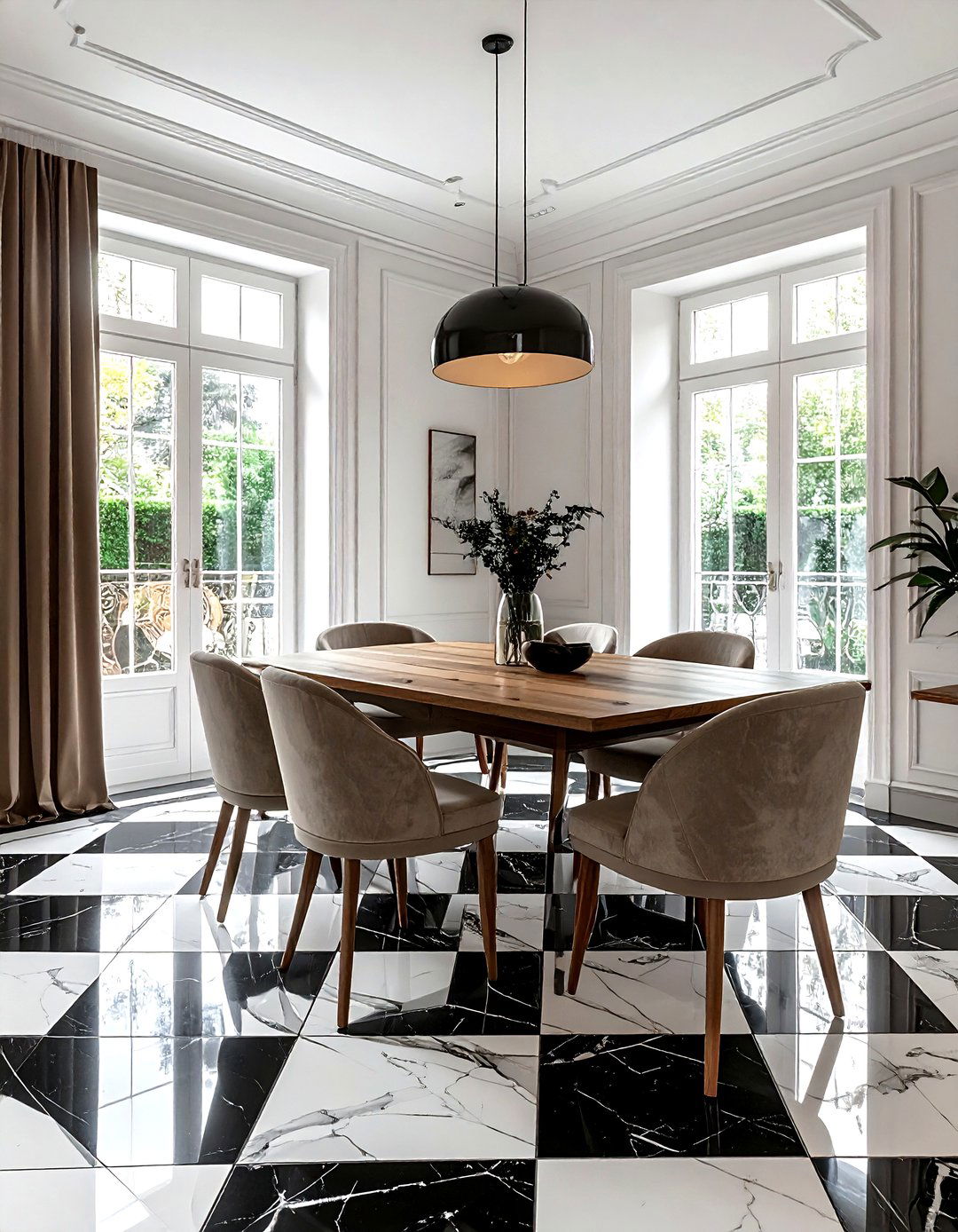 Checkerboard Floor Dining Room - 30 manor dining room ideas