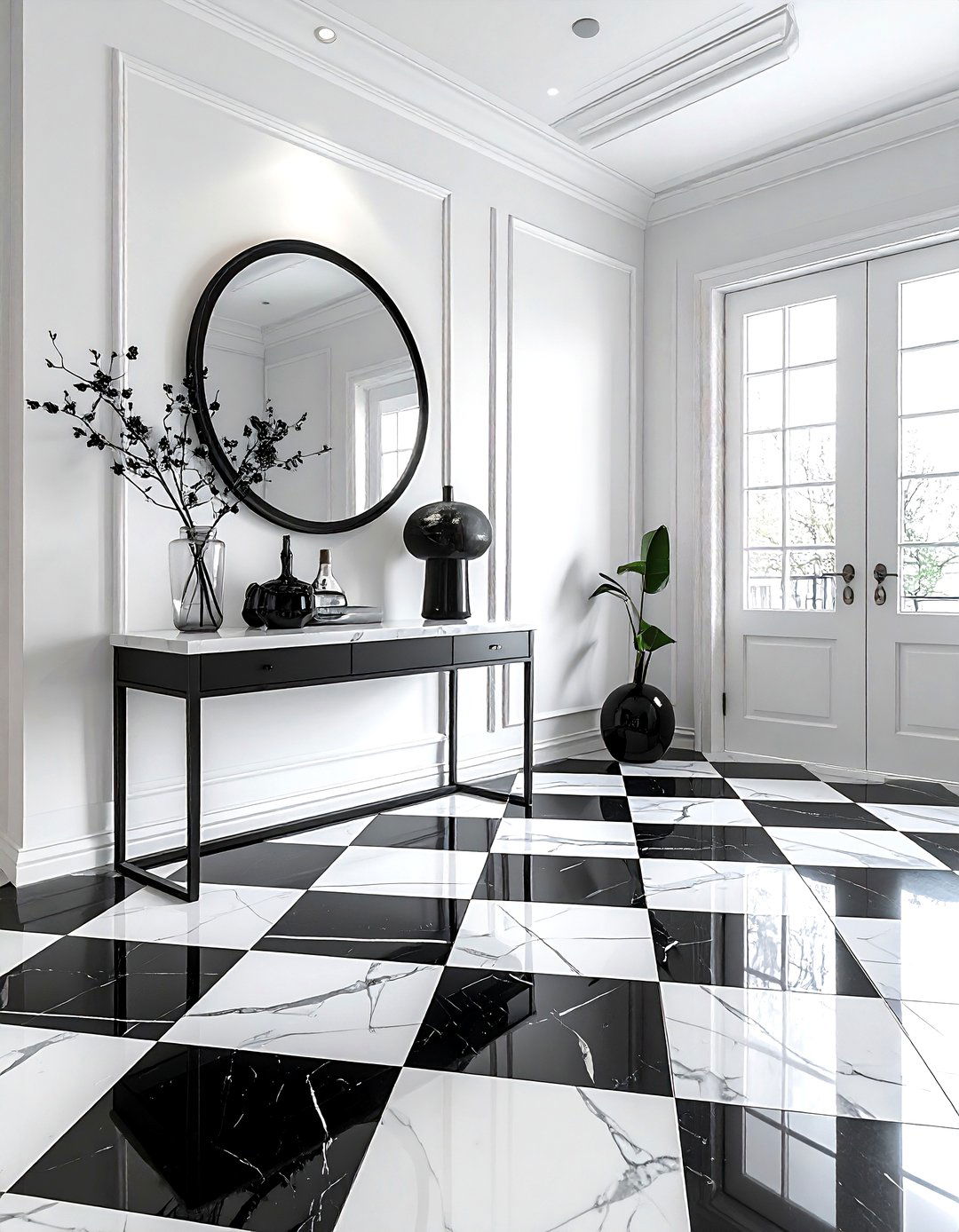 Checkerboard Floor Entryway - 30 decor inspiration