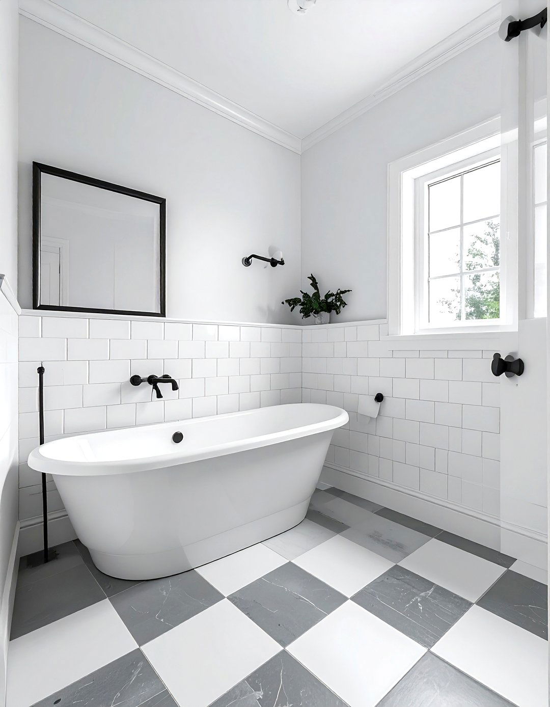 Checkerboard Floor Tile - 30 small bathroom tile ideas