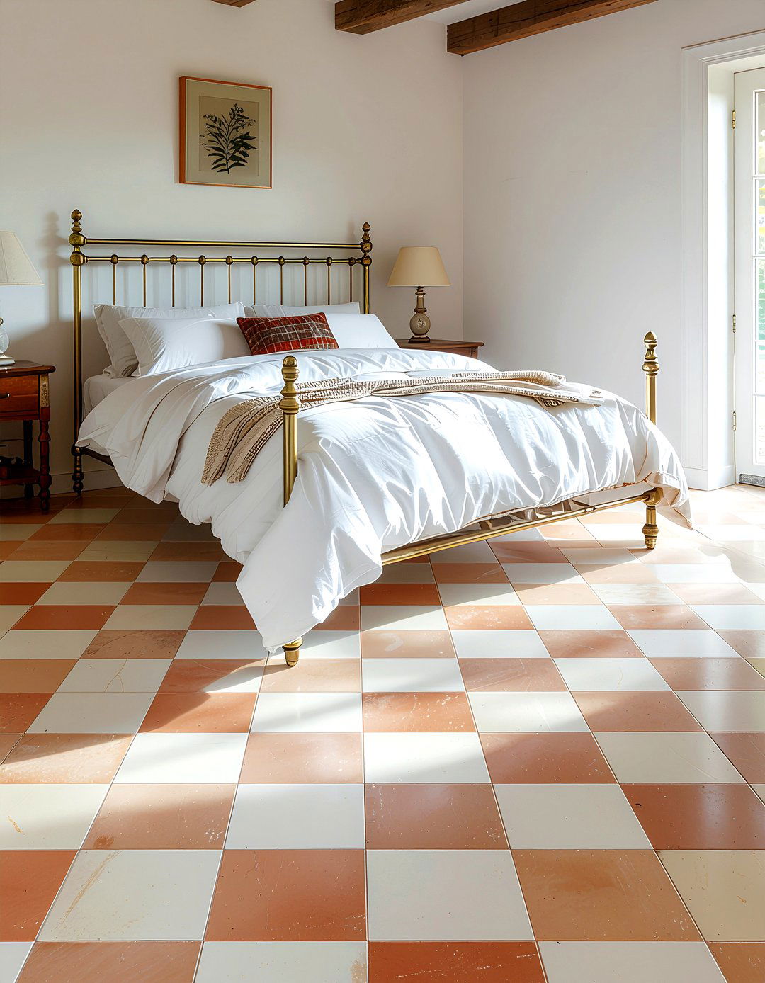 Checkerboard Floor Tile - 30 bedroom tile ideas