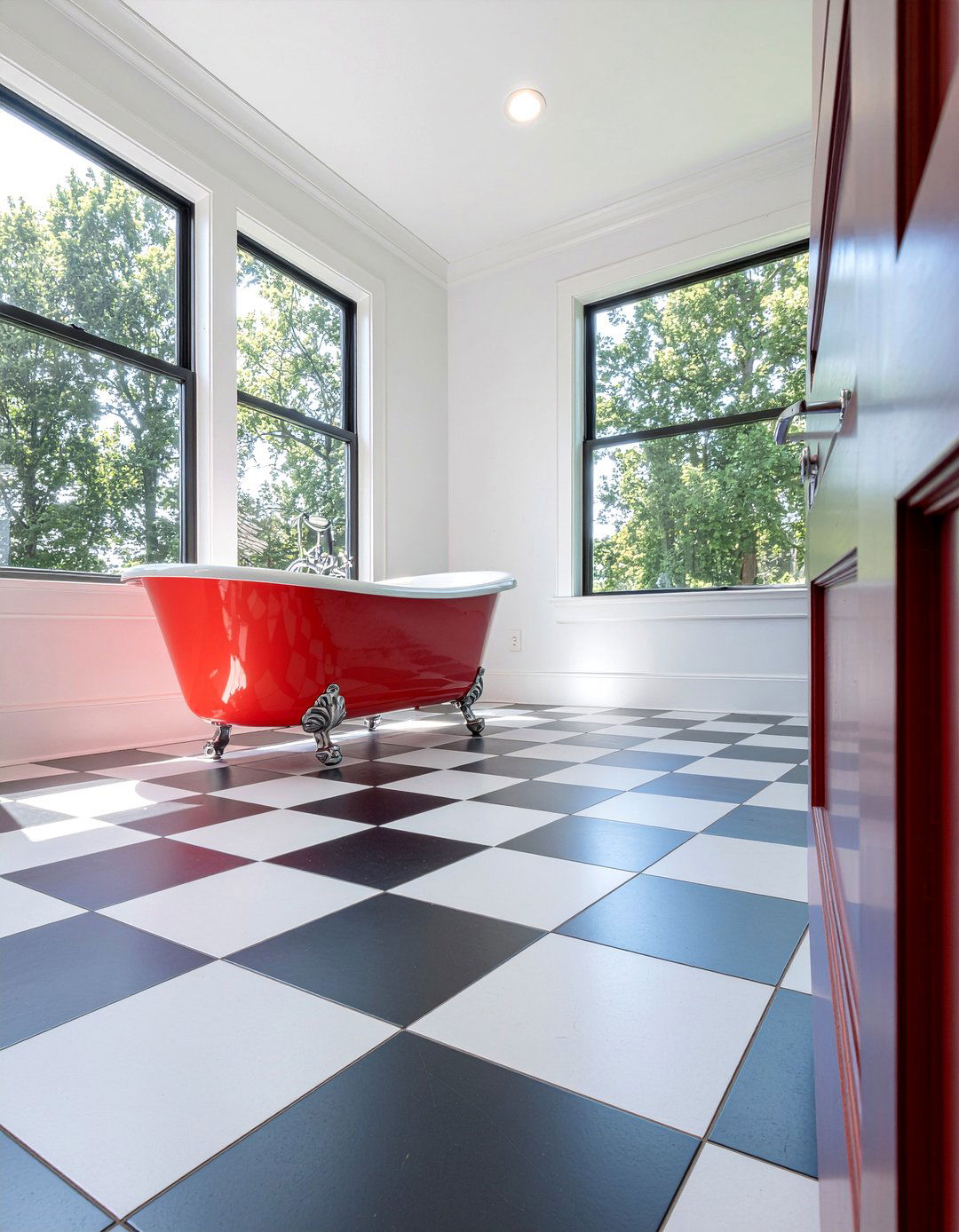 Checkerboard Floor Tile - 30 bathroom dramatic change ideas