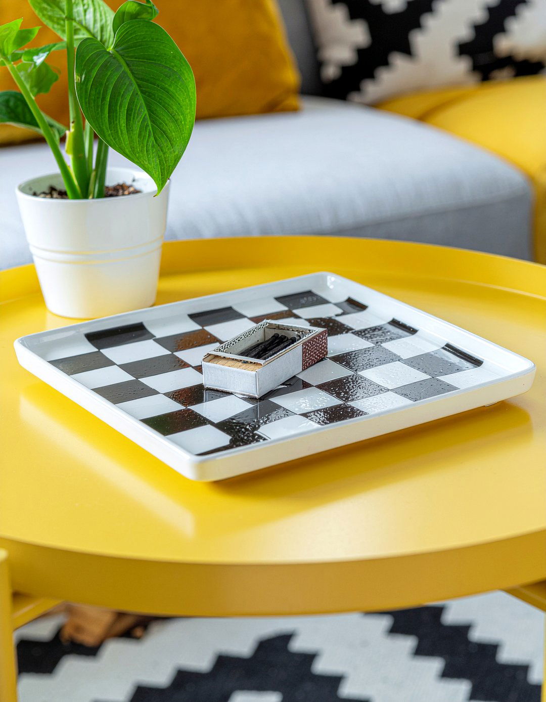 Checkerboard Pattern Dish - 30 living room trinket dishes