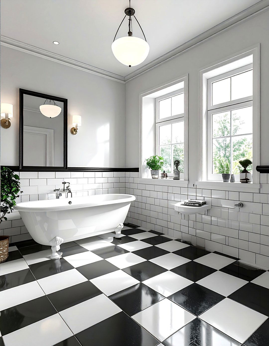 Checkerboard Porcelain Bathroom - 30 porcelain bathroom ideas