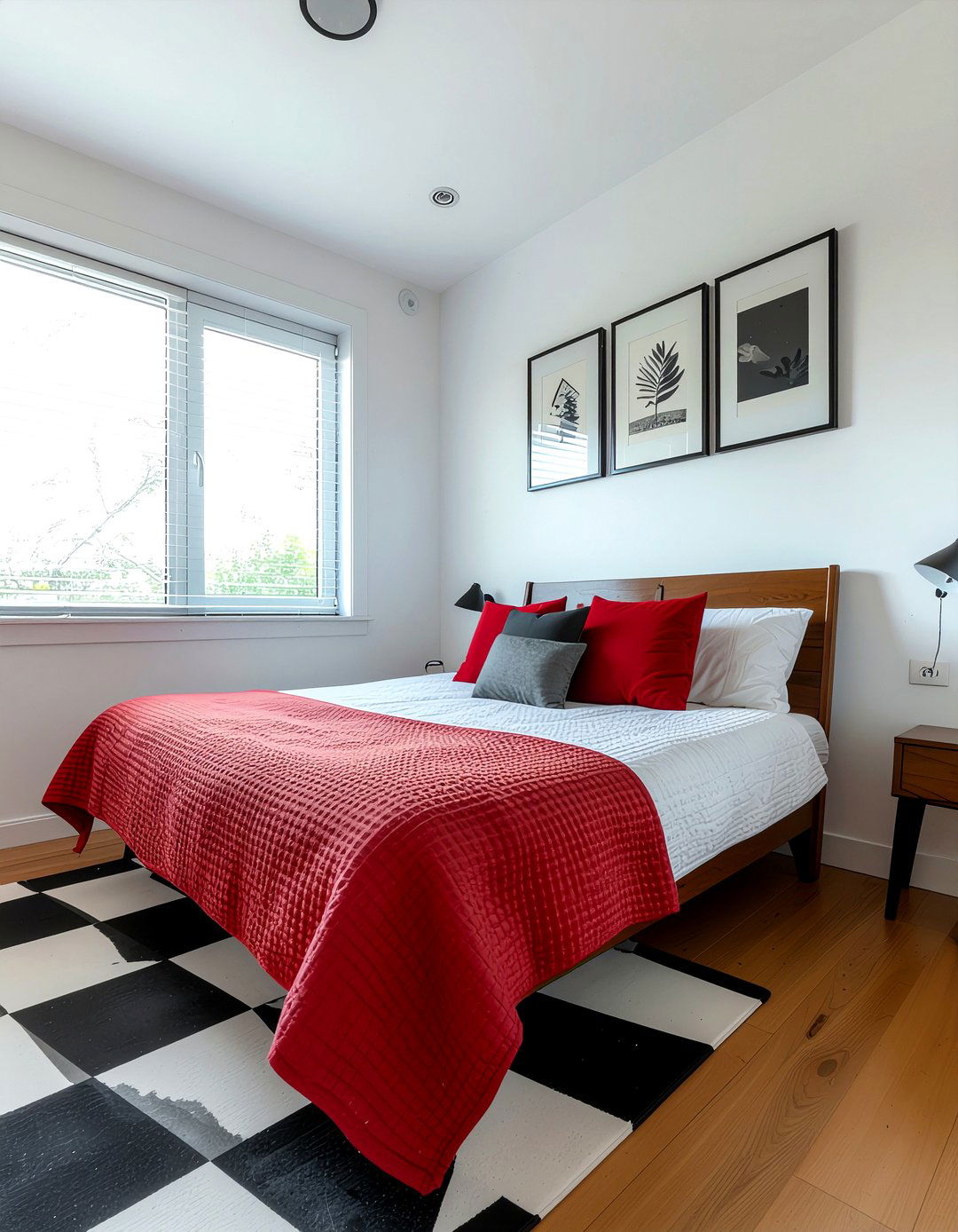 Checkerboard Retro Bedroom - 30 retro bedroom ideas