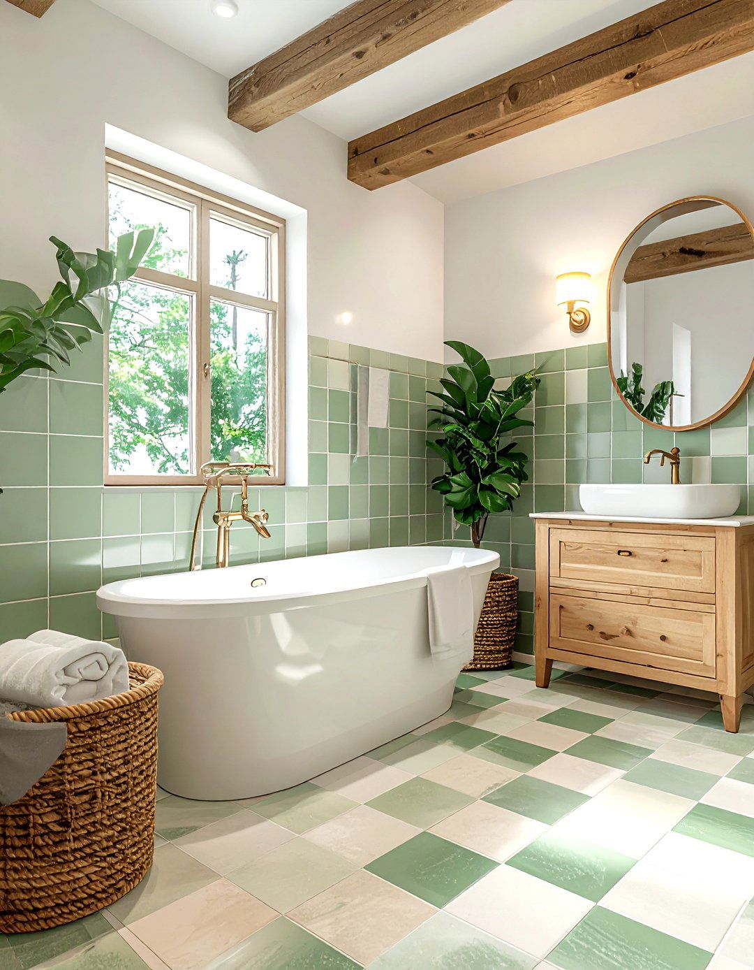 Checkerboard Tile - 30 bathtub tile ideas