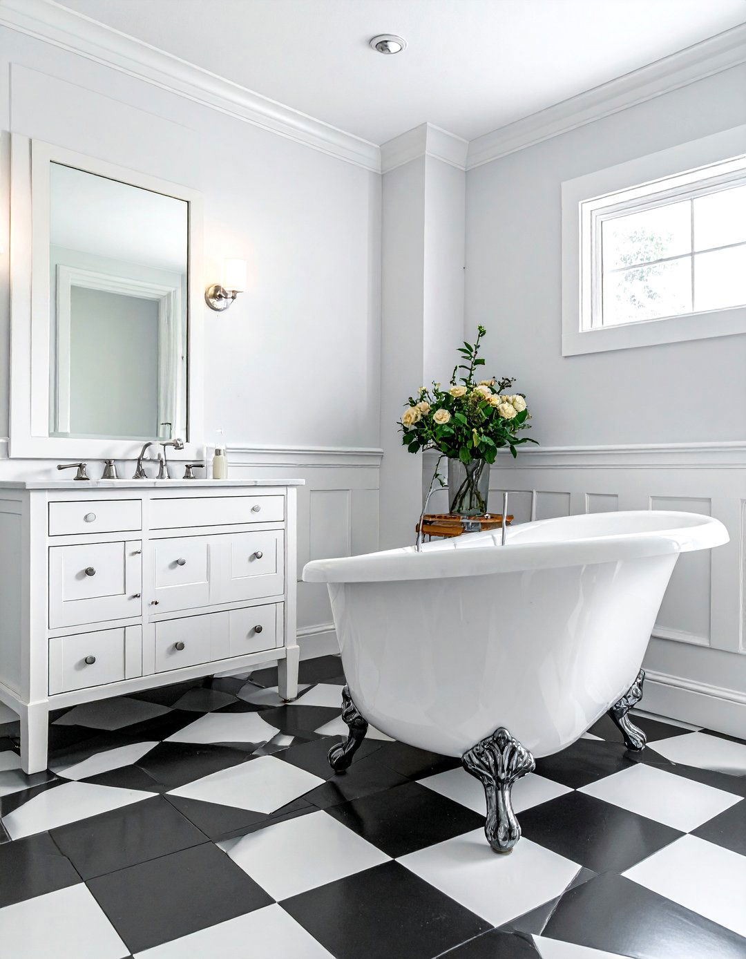 Checkerboard Vinyl - 30 bathroom vinyl flooring ideas