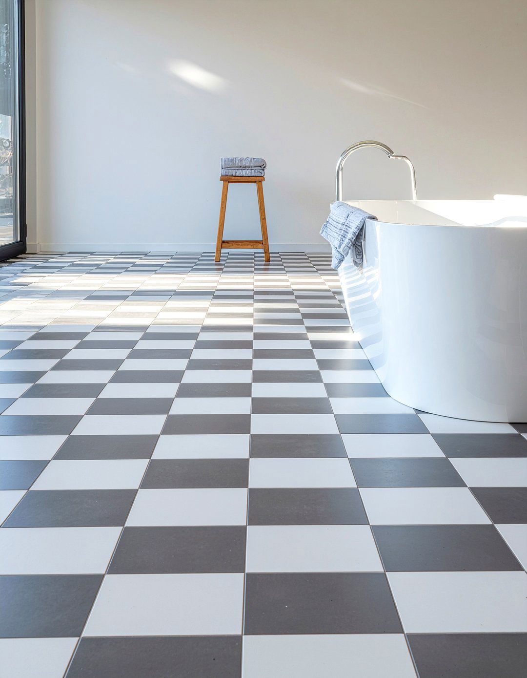 Checkerboard floor bathroom - 30 bathroom total transformation ideas