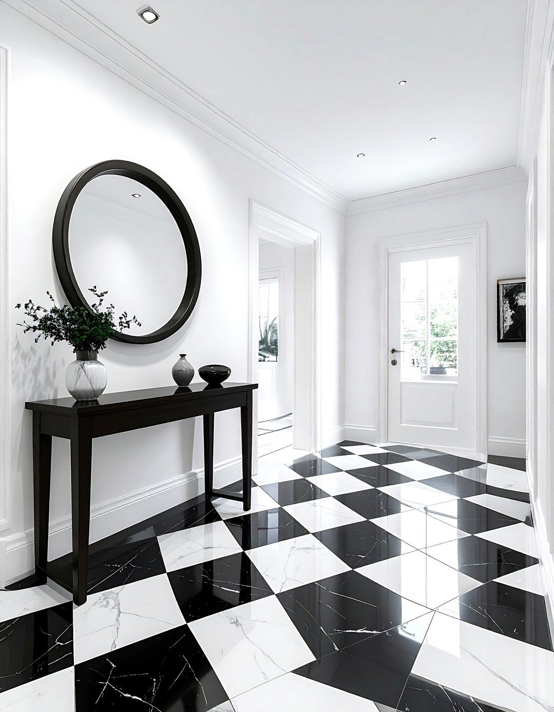 Checkerboard floor entryway - 30 trending decor ideas