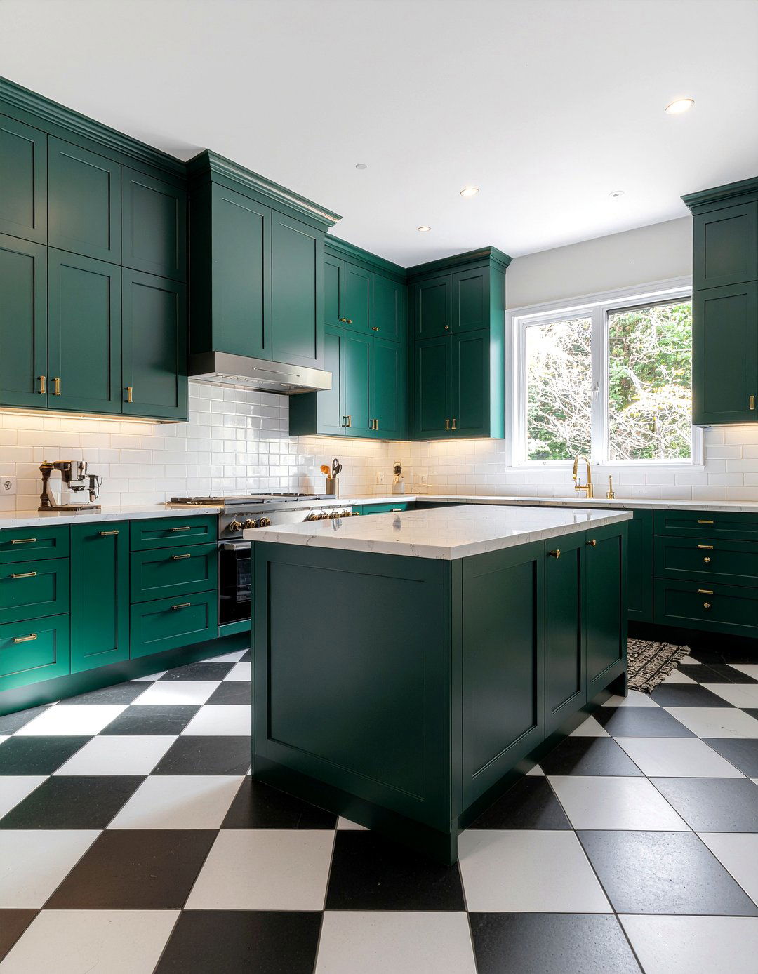 Checkerboard floor with dark cabinets - 30 checkered floor kitchen ideas
