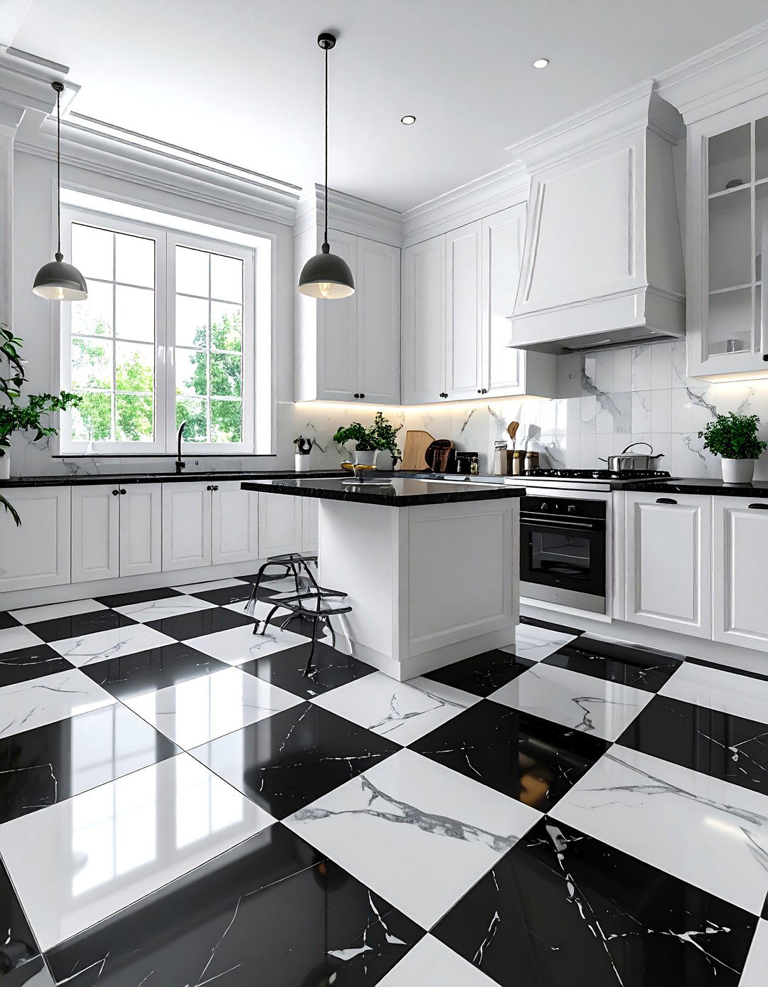 Checkerboard kitchen floor - 30 trending kitchen ideas