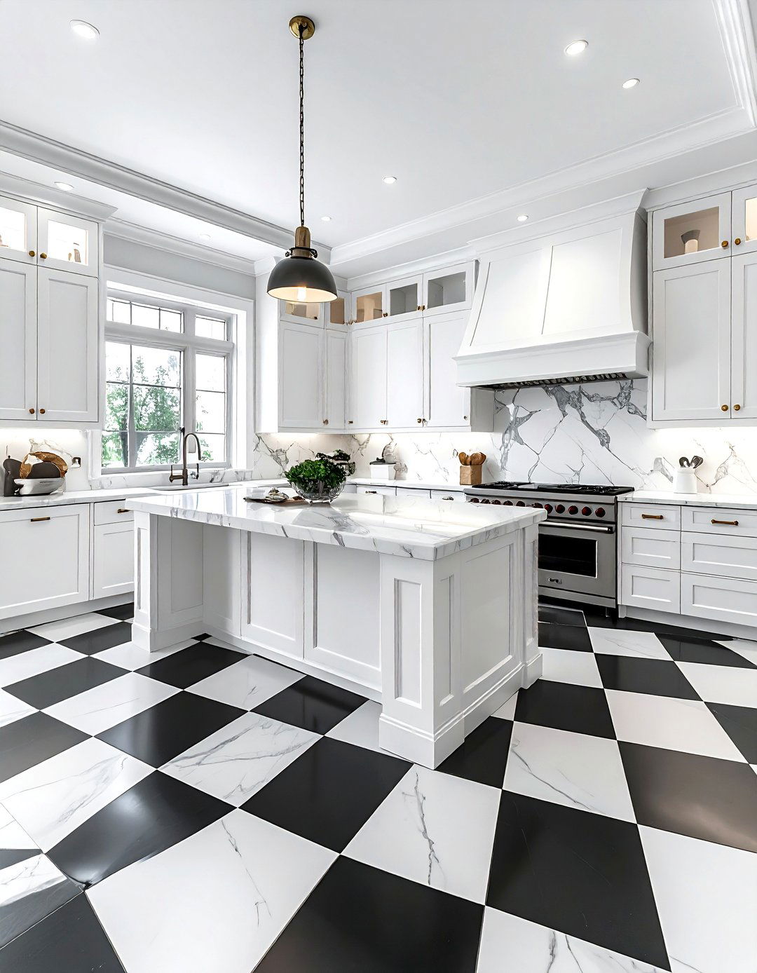Checkerboard kitchen tile - 30 ceramic tile floor kitchen ideas