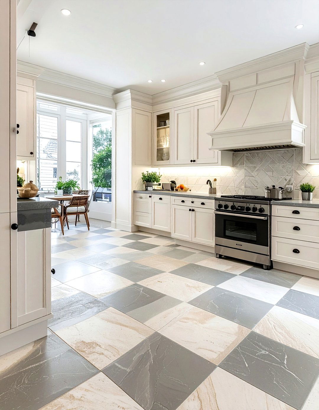 Checkerboard limestone kitchen floor - 30 limestone floor kitchen ideas