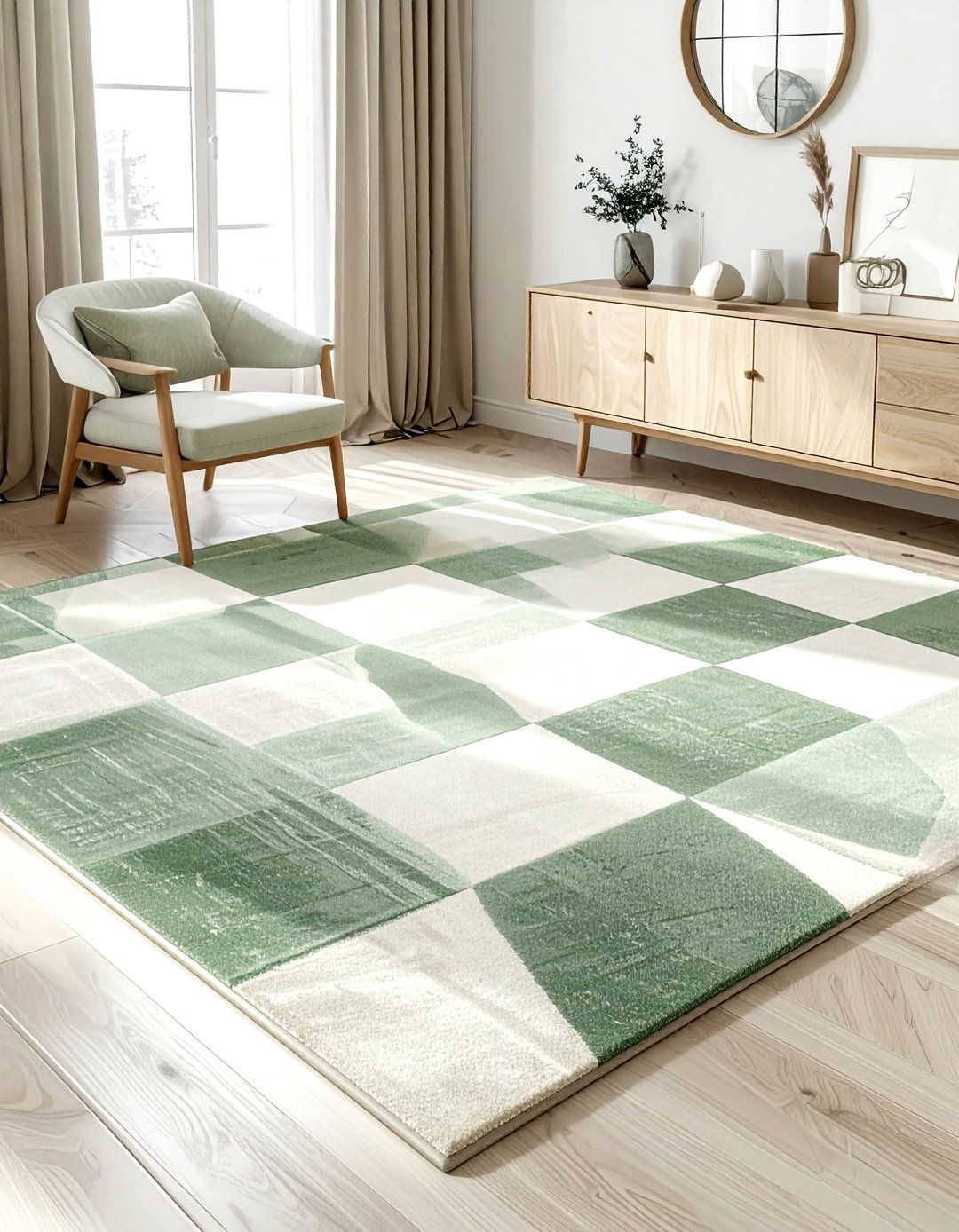 Checkerboard rug - 30 bedroom rug ideas