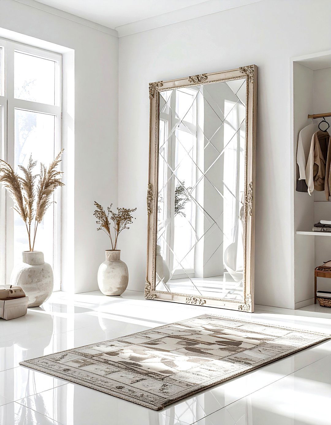 Checkered Floor Mirror - 30 check decor ideas