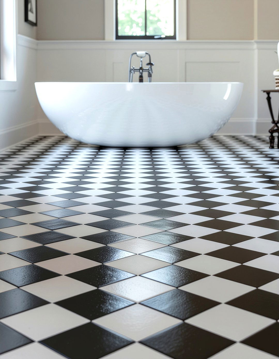 Checkered Floor Tile - 30 bathroom charm ideas