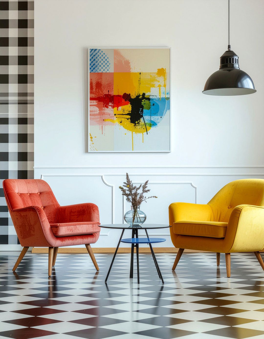 Checkered Peel And Stick Wallpaper - 30 living room removable wallpapers