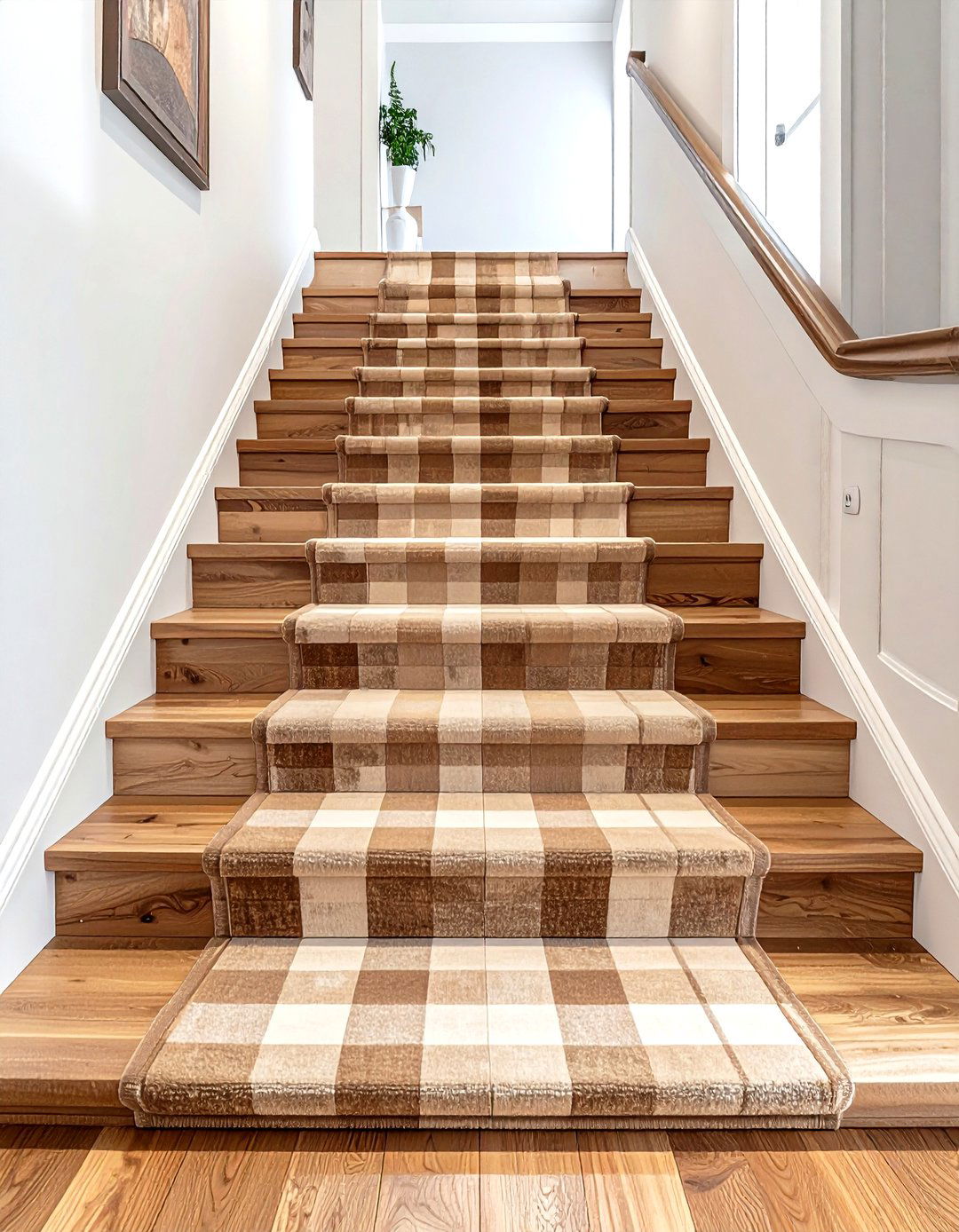Checkered Staircase Runner - 30 check decor ideas