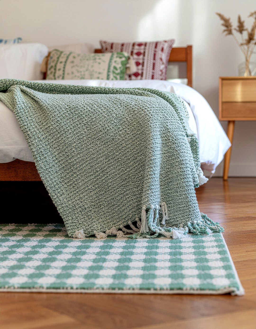 Checkered area rug - 30 bedroom area rugs