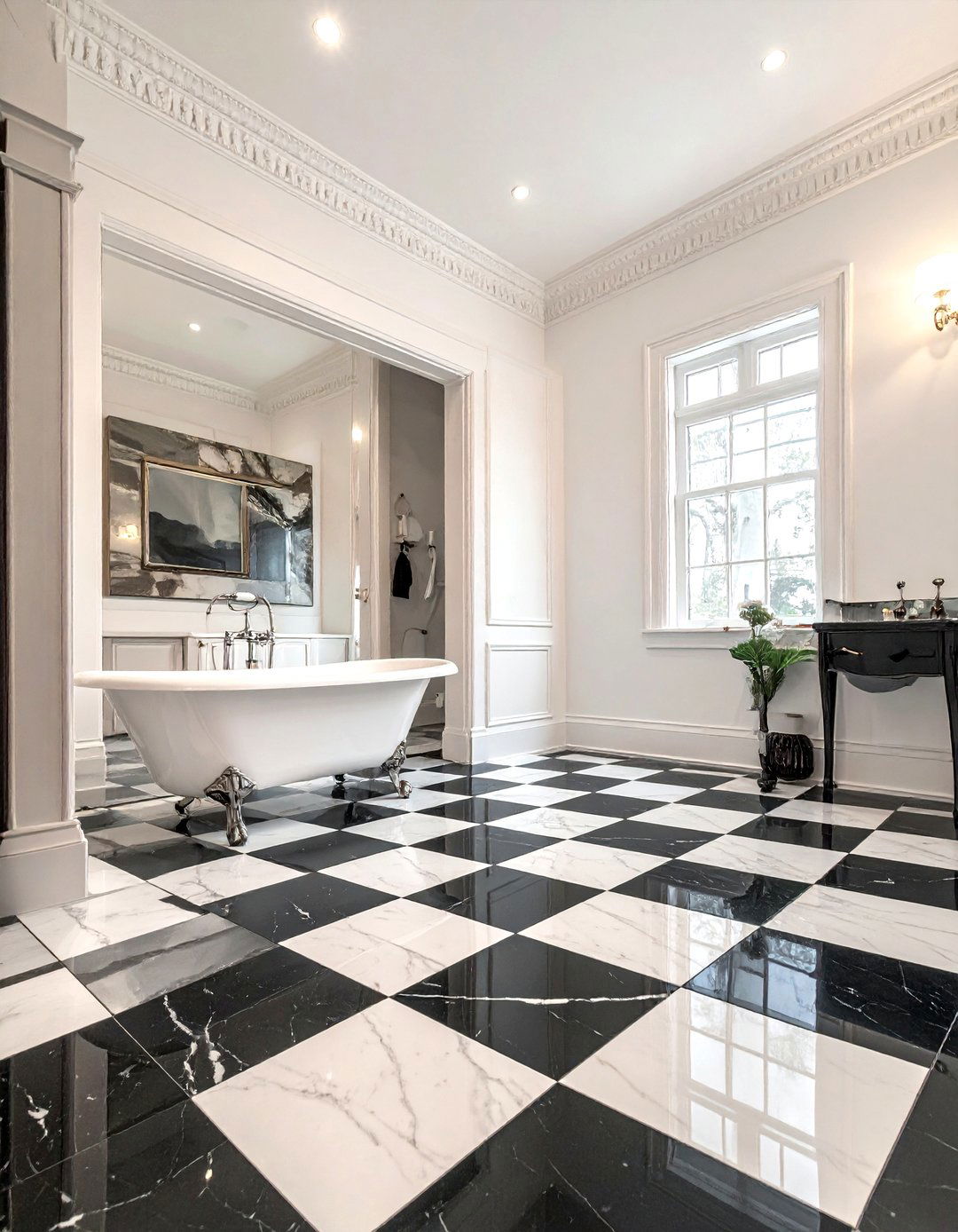 Checkered bathroom floor - 30 Southern bathroom ideas