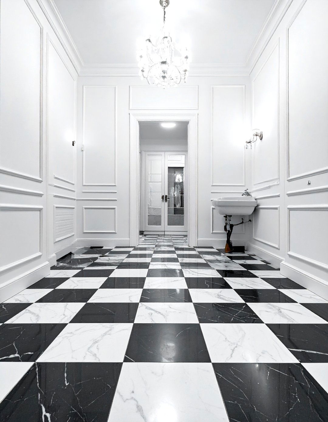 Checkered floor - 30 traditional bathroom ideas