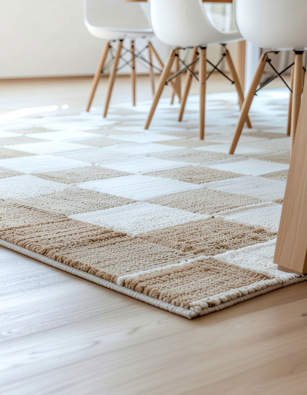 Checkered floor rug - 30 dining room refresh ideas