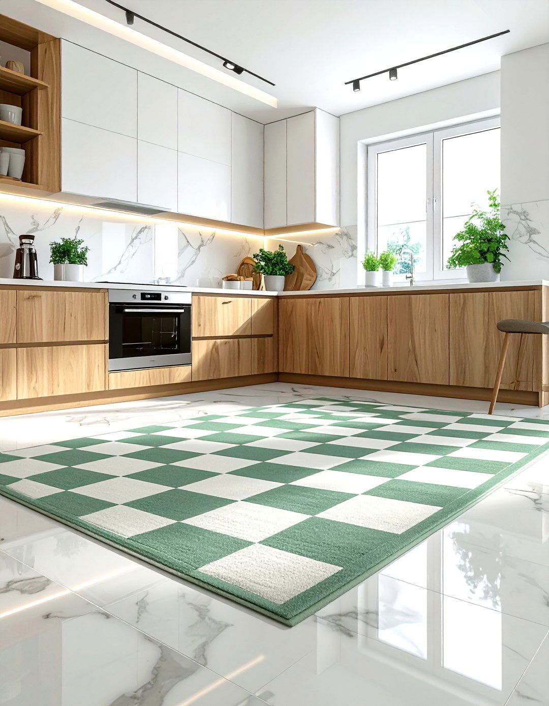 Checkered floor rug - 30 colorful rug ideas