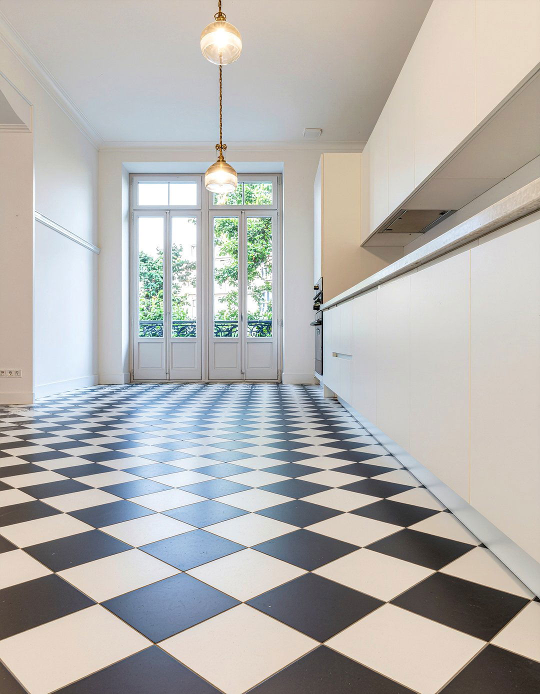 Checkered kitchen tiles - 30 Parisian kitchen ideas