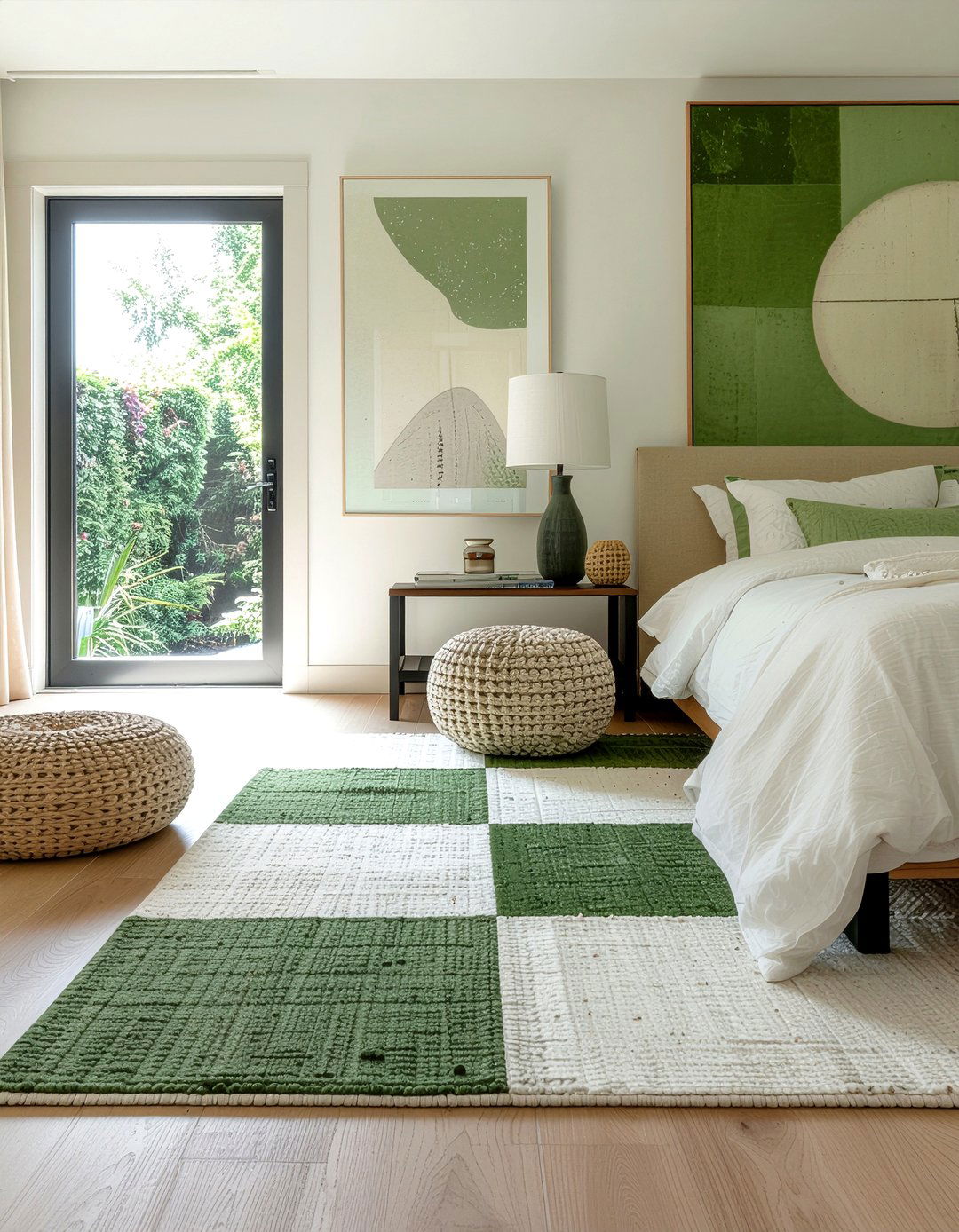 Checkered rug - 30 bedroom rugs