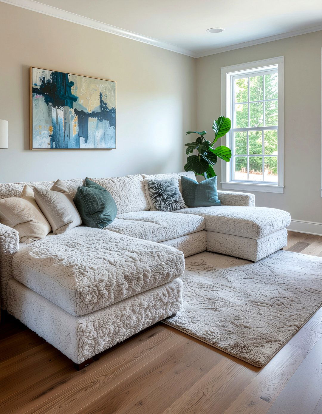 Chenille Sectional Slipcover - 30 living room washable slipcover ideas