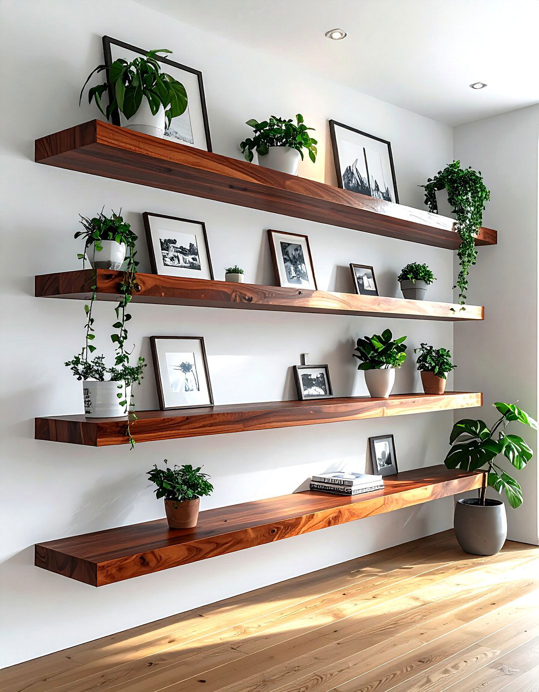 Cherry Floating Shelves - 30 living room cherry furniture ideas