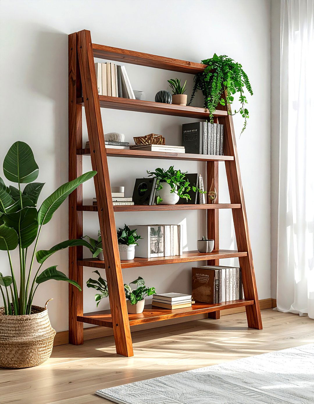 Cherry Ladder Shelf - 30 living room cherry furniture ideas