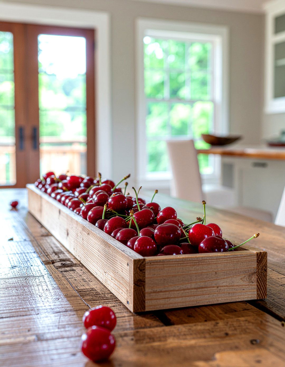 Cherry Wood Box Centerpiece - 30 fruit centerpiece dining ideas