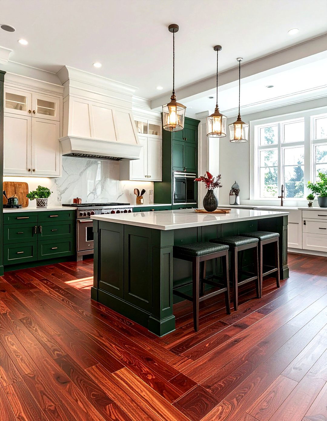 Cherry Wood LVP Kitchen - 30 LVP floor kitchen ideas