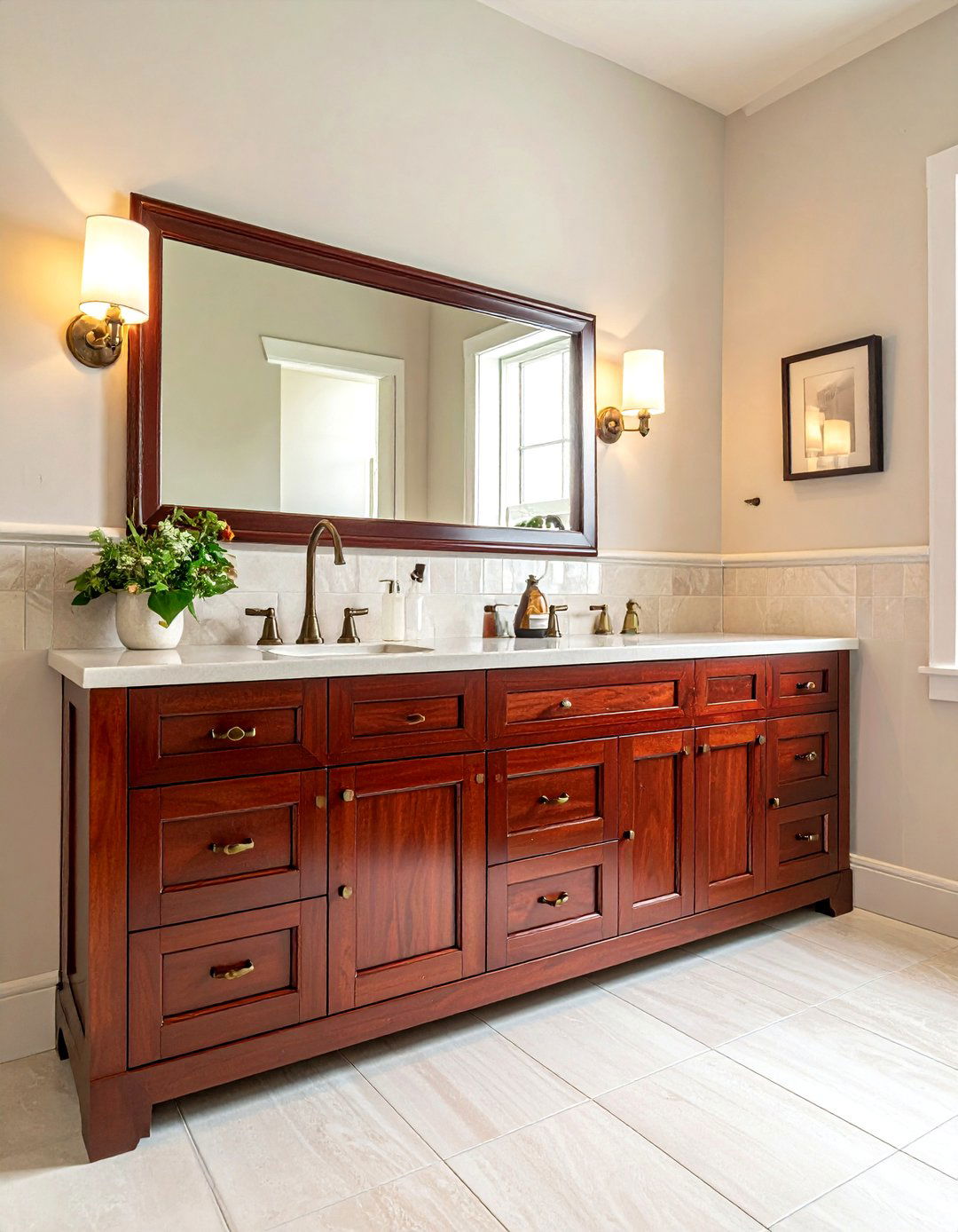 Cherry Wood Vanity - 30 wood vanity bathroom ideas