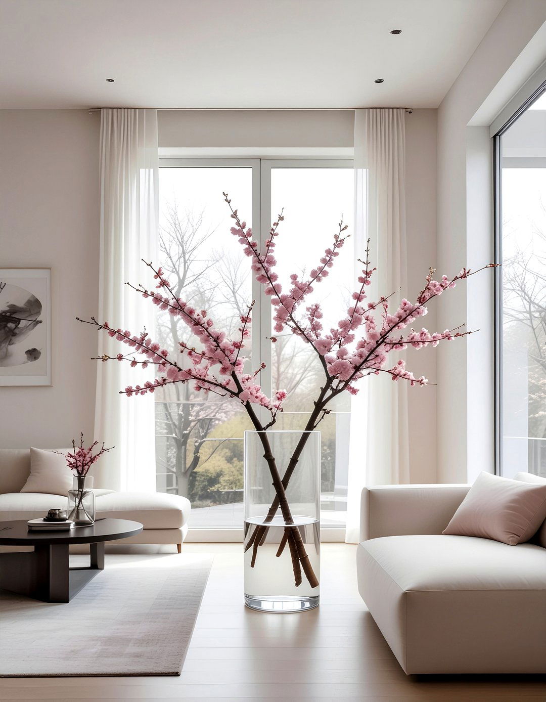 Cherry blossom branches - 30 living room flower arrangements
