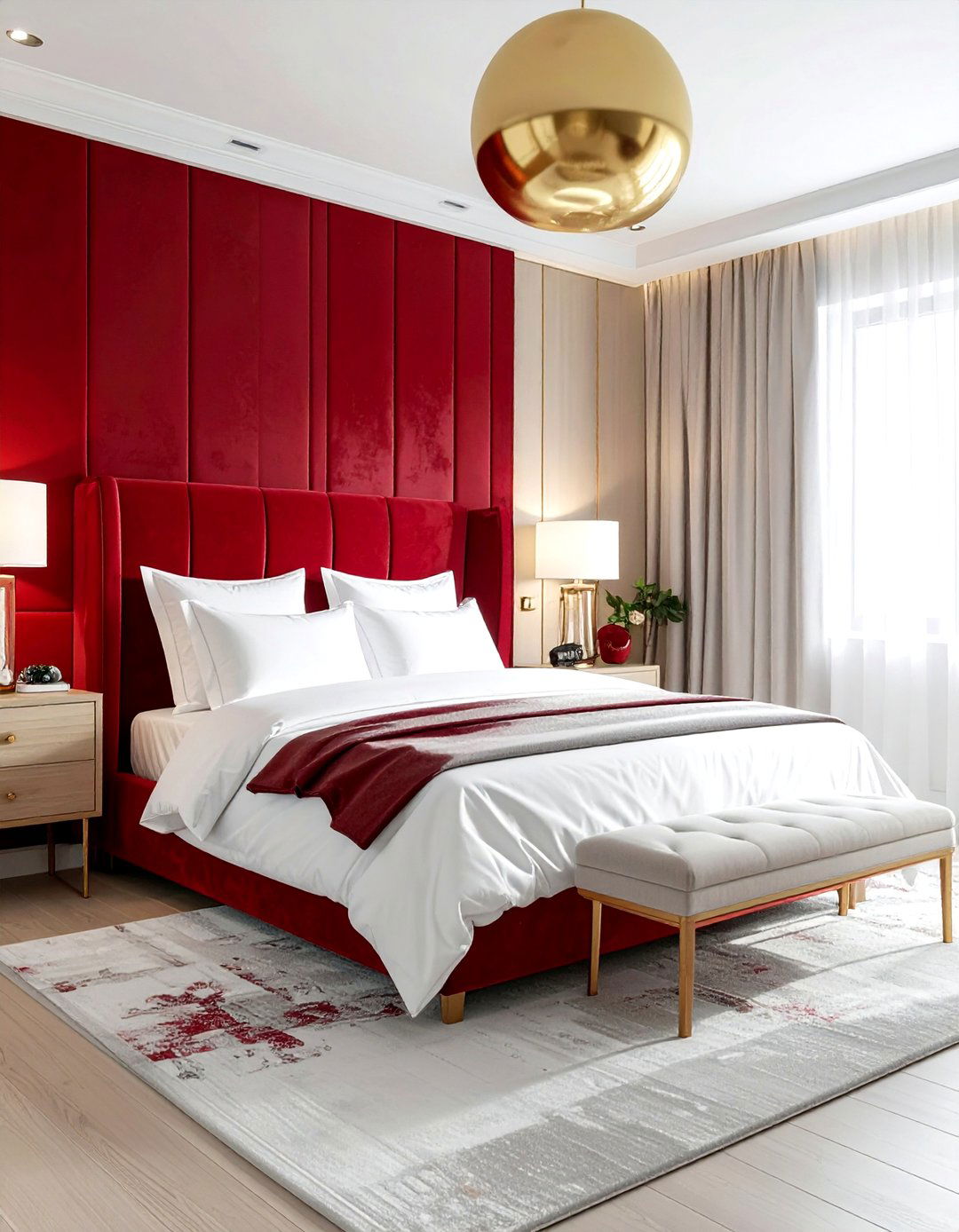 Cherry red bedroom - 30 inspiring decor ideas
