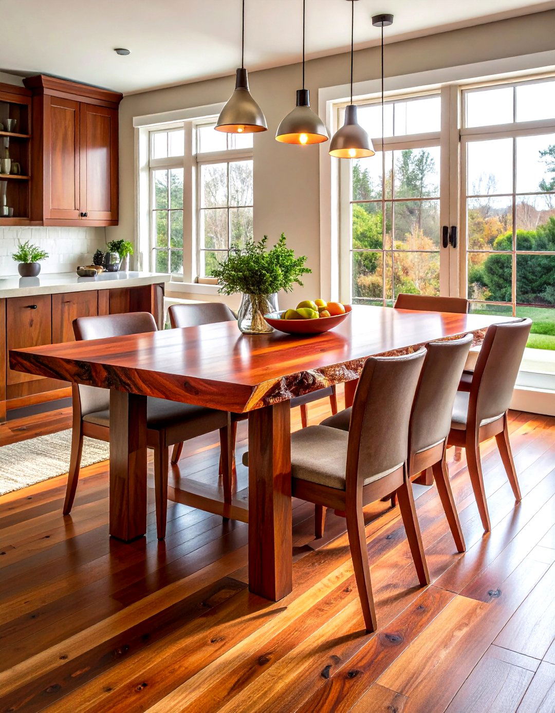 Cherry wood dining table - 30 live edge dining table ideas