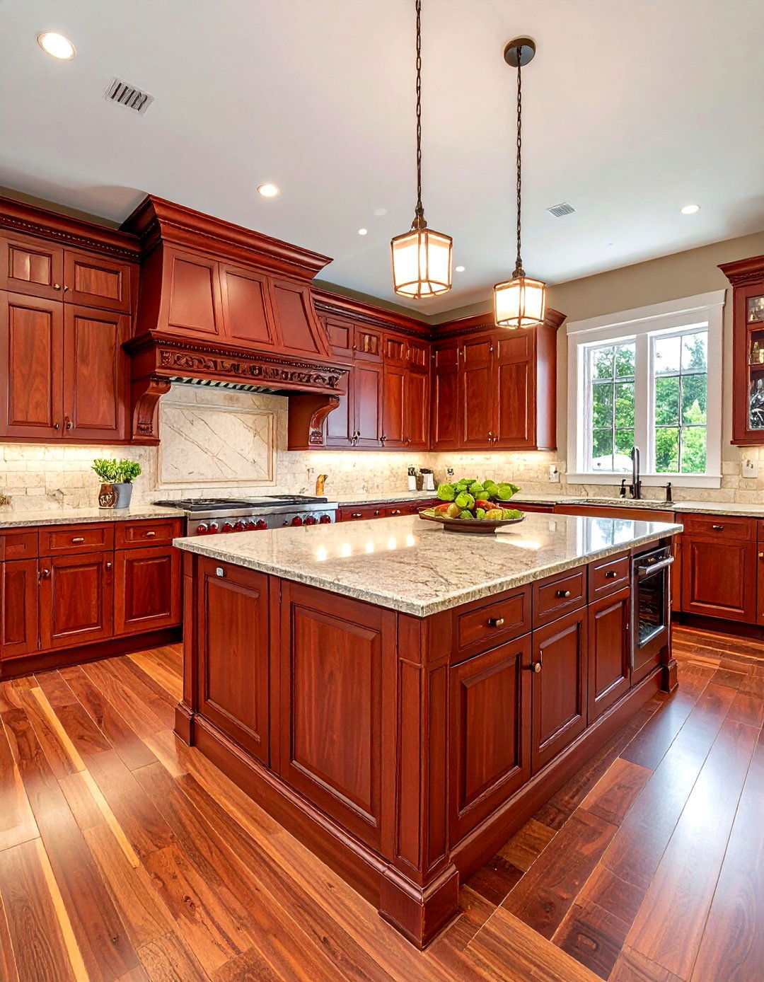Cherry wood kitchen cabinets - 30 natural wood kitchen cabinet ideas
