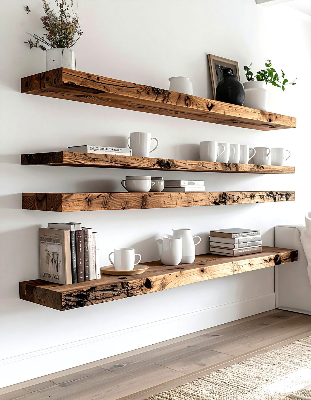 Chestnut Open Shelving - 30 warm brown kitchen ideas