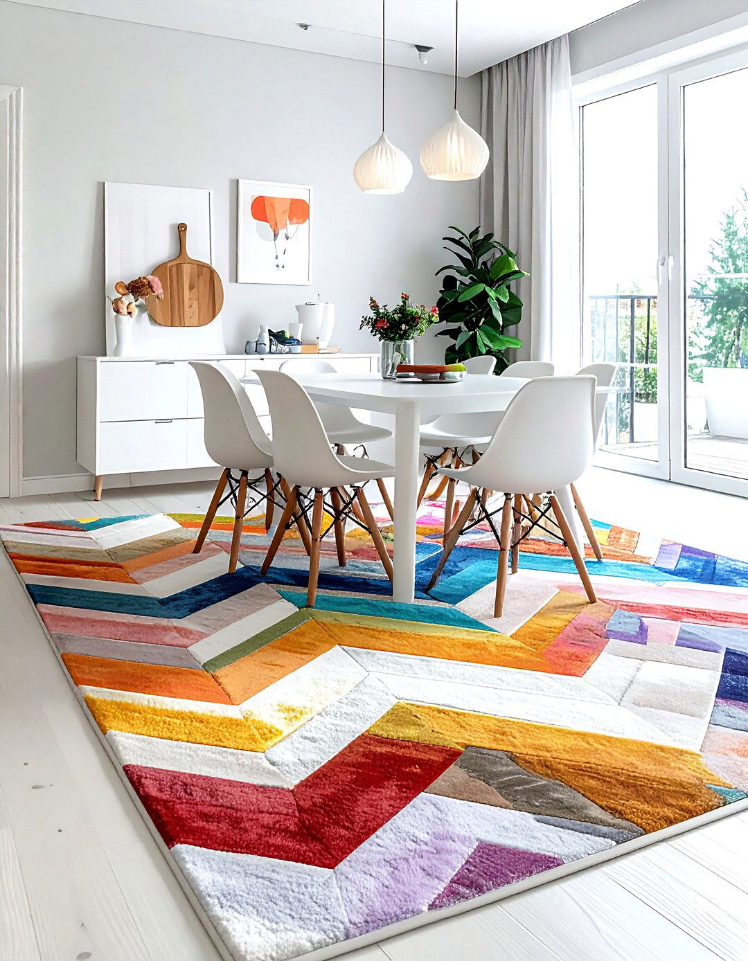 Chevron Pattern Rug - 30 indoor outdoor rug dining room ideas